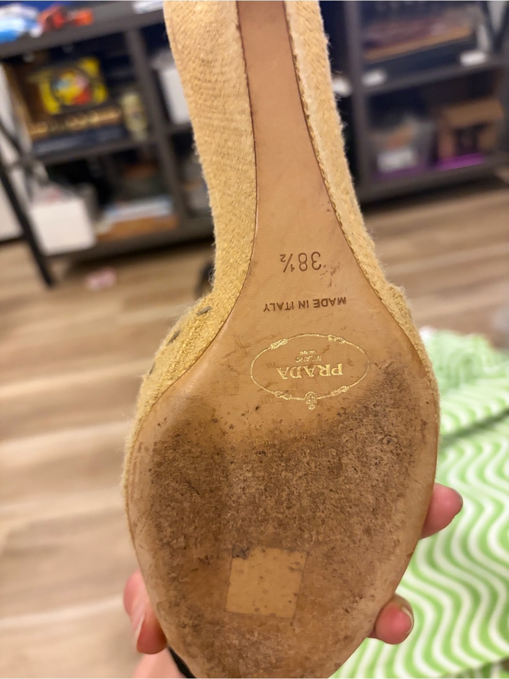 Prada Beige Tan Slide Mules with Amber & Purple Jewel Detail - Picture 8 of 8